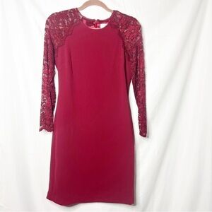 NEW with tags Belle Badgley Mischka Lace Sleeve Dress